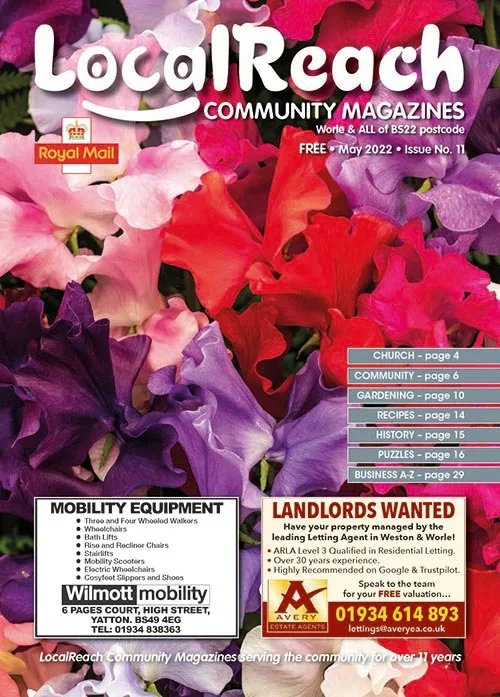 Cover of the Worle issue of LocalReach Community Magazines, featuring local news, events, and business highlights tailored for the Worle community.