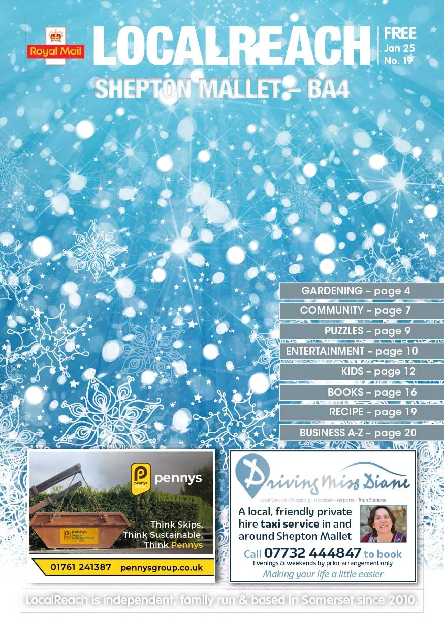 Cover of the Shepton Mallet issue of LocalReach Community Magazines, featuring local news, events, and business highlights tailored for the Shepton Mallet community.
